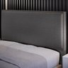 Cabeceira Cama Box Queen com Tachas 160 Cm Vicenza L02 Linho Cinza Escuro - Lyam Decor - 2