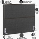 Ver imagem 4 de Cabeceira Cama Box Queen com Tachas 160 Cm Vicenza L02 Linho Cinza Escuro - Lyam Decor