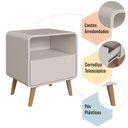 Ver imagem 5 de Mesa de Cabeceira Curve 1 Gaveta Bege Dunas - Completa Móveis