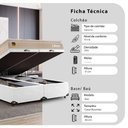 Ver imagem 3 de Cama Box Baú Casal Bipartido Couro Branco + Colchão Life D33 Pillow Top 61x138x188cm Bege