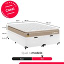 Ver imagem 4 de Cama Box Baú Casal Bipartido Couro Branco + Colchão Life D33 Pillow Top 61x138x188cm Bege