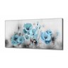 Quadro Decorativo Flores Azul Claro 130x60 em Tecido Canvas - 2