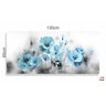 Quadro Decorativo Flores Azul Claro 130x60 em Tecido Canvas - 3