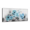Quadro Decorativo Flores Azul Claro 130x60 em Tecido Canvas - 1