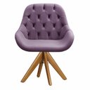 Ver imagem 2 de Poltrona Lua Cadeira Pé Giratória de Madeira Decoração Recepção, Escritório - Veludo Roxo