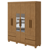 Guarda-Roupas Zeus 6 portas C/esp E C/pes Pvc Amendoa Clean Móveis Lopas - 1