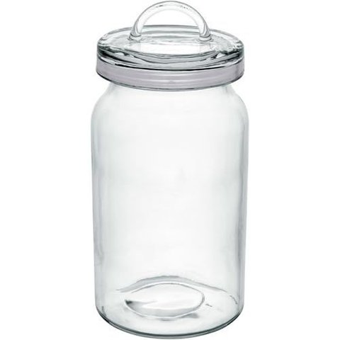 Pote Hermético de Vidro 1,1L Transparente 22x10x10cm Mantimentos Cozinha Tampa