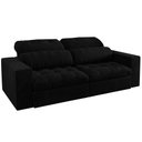 Ver imagem 1 de Sofá Retrátil e Reclinável 3 Lugares 200cm Viena A12 Suede Preto - Mpozenato