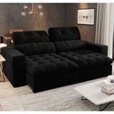Ver imagem 3 de Sofá Retrátil e Reclinável 3 Lugares 200cm Viena A12 Suede Preto - Mpozenato