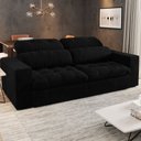 Ver imagem 2 de Sofá Retrátil e Reclinável 3 Lugares 200cm Viena A12 Suede Preto - Mpozenato