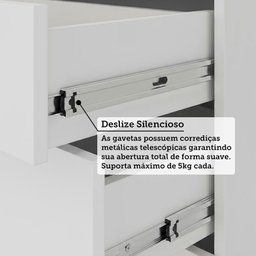 Guarda Roupa Modulado 134,50cm 2 Portas de Correr com Espelho Alpes Luciane Móveis - 7