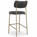 Ver imagem 3 de Kit 2 Banquetas Alta Sala de Jantar Lisa Pés Champanhe PU Preto m² - Monari Design