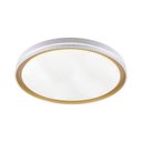 Ver imagem 1 de Plafon de Sobrepor Redondo Acrilico Branco e Dourado 40cm Led 60w 3 Cores Bivolt Paris Luz