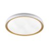 Plafon de Sobrepor Redondo Acrilico Branco e Dourado 40cm Led 60w 3 Cores Bivolt Paris Luz - 1