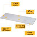 Ver imagem 2 de KIT COM 3 PRATELEIRAS EM MDF BRANCAS + KIT DE INSTALAÇÃO