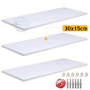 Ver imagem 1 de KIT COM 3 PRATELEIRAS EM MDF BRANCAS + KIT DE INSTALAÇÃO