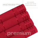 Ver imagem 2 de Jogo de Toalha de Banho 4 Peças Premium Vermelho Veludo