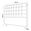 Ver imagem 2 de Cabeceira Estofada Cama Box Casal Louise 140Cm Marrom