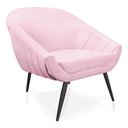 Ver imagem 5 de Kit 01 Namoradeira 02 Lugares e 02 Poltronas Giovana Suede Rosa Bebê de Ferro