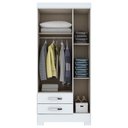 Ver imagem 4 de Guarda-roupa Juvenil 82,5cm com Pés 3 Portas 2 Gavetas Briz Be16 - Branco