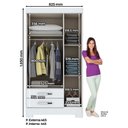 Ver imagem 2 de Guarda-roupa Juvenil 82,5cm com Pés 3 Portas 2 Gavetas Briz Be16 - Branco