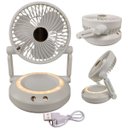 Ver imagem 5 de Ventilador Mesa Dobravel 3 Velocidades Luz Led Usb Portatil Decoraçao Escrivaninha Verao Calor Maqui