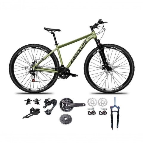Bicicleta Aro 29 Absolute Nero 5 Kit 2x9 Gta Sunrun Freio Disco K7 Pedivela 24-38d Garfo com Trava