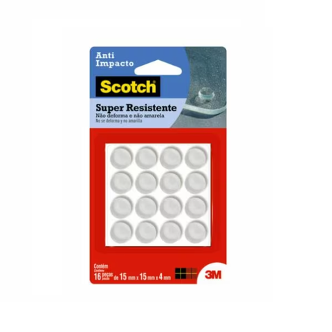 Anti-impacto / Gota Silicone Redondo G 15x15x4mm com 16un 3m