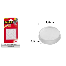 Anti-impacto / Gota Silicone Redondo G 15x15x4mm com 16un 3m - 2