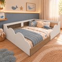 Ver imagem 1 de Cama Infantil Montessoriana Casal Onda