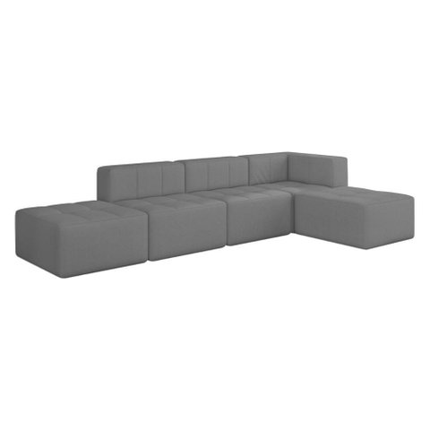 Sofá Modulado 5 Lugares 308cm Espuma D33 Multimóveis Cr45358 Cinza