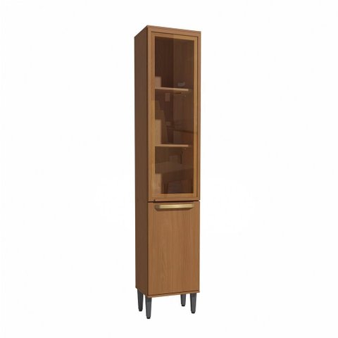 Cristaleira 2 Portas de Vidro 40cm Elara Kappesberg Canela