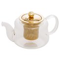Ver imagem 1 de Chaleira de Vidro com Infusor Dourado Inox 600ml Wolff