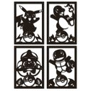 Ver imagem 1 de Kit 4 Quadros Pokémon Silhueta em Mdf Preto 40x28 Cm (pikachu, Charmander, Bulbasaur, Squirtle)