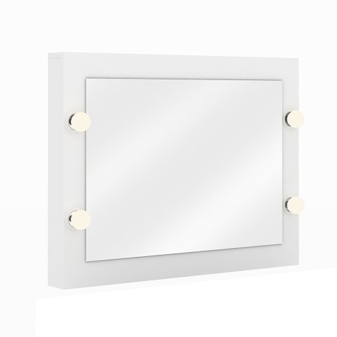 Espelho de Penteadeira Suspensa para Quarto Decorativa PE2006 MPD Branco - Gran Belo