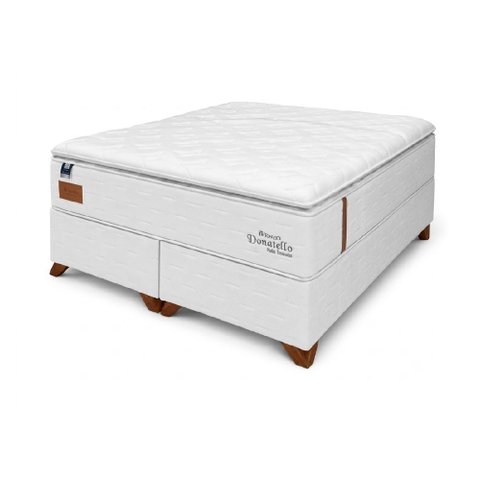 Cama Box King + Colchão Molas Pocket Topazio Donatello 198x200x64cm