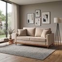 Ver imagem 1 de Sofa 2 Lugares Living 1,88 m Base de Madeira México:Veludo Capuccino