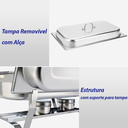 Ver imagem 5 de Kit 3 Rechaud Retangular 9 L com 3 Cubas 1/3 Banho Maria Brinovar