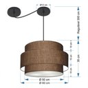 Ver imagem 7 de Lustre Sala de Jantar com Desvio Vivare Md-4401 Cúpula em Tecido 60cm Café 127/220v