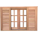 Ver imagem 1 de JANELA VENEZIANA DE CORRER RETA MACIÇA EM CEDROARANA 1,60X1,00X14  ACOMPANHA TRILHOS DUPLOS,ROLDANAS