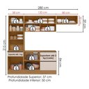 Ver imagem 3 de Cozinha Armário 4 Peças Paneleiro Balcão para Pia Etna Carvalho Oak Off White Poliman