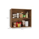 Ver imagem 3 de Armário Aéreo Cozinha Modulado Botanic M632 C/ 2 Portas 80cm Nogueira - Kappesberg