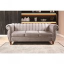 Ver imagem 4 de Sofá Realeza 3 Lugares 196cm Caramelo Veludo Bella Decor Clássico