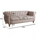 Ver imagem 5 de Sofá Realeza 3 Lugares 196cm Caramelo Veludo Bella Decor Clássico