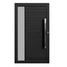 Porta Pivotante com Vidro Fume Aluminio Preto 104x217 Esquerda Premium Black - 1