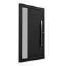 Porta Pivotante com Vidro Fume Aluminio Preto 104x217 Esquerda Premium Black - 2