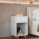 Ver imagem 6 de Mesa de Cabeceira 1 Gaveta e 1 Nicho B88 Branco Montana Novam Branco Montana