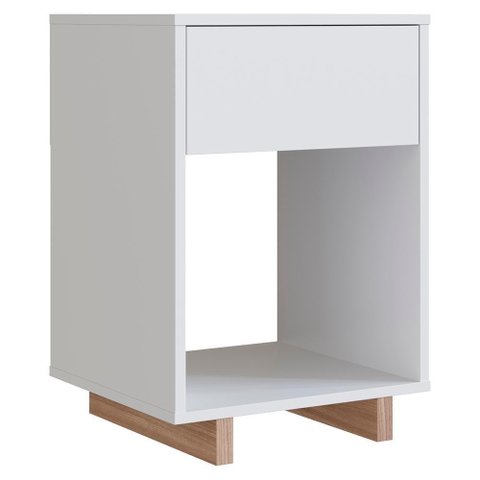 Mesa de Cabeceira 1 Gaveta e 1 Nicho B88 Branco Montana Novam Branco Montana