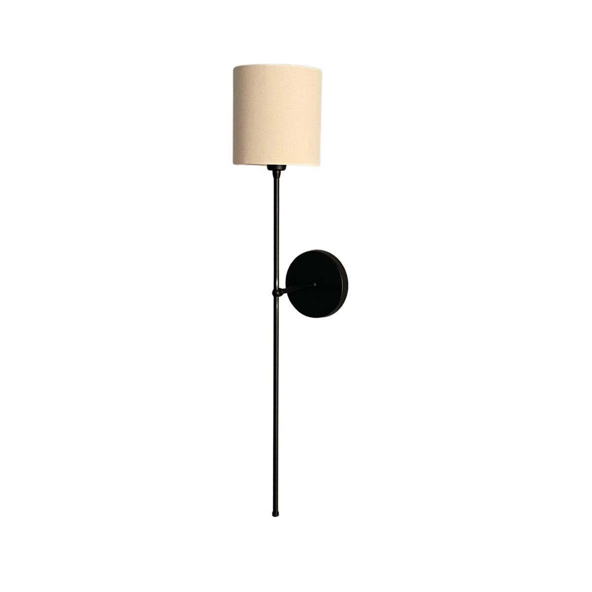 Kit 2 Arandelas de Parede Clássica Preto com Cúpula Bege + Lâmpada Branco Frio - 6