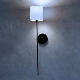 Kit 2 Arandelas de Parede Clássica Preto com Cúpula Bege + Lâmpada Branco Frio - 5